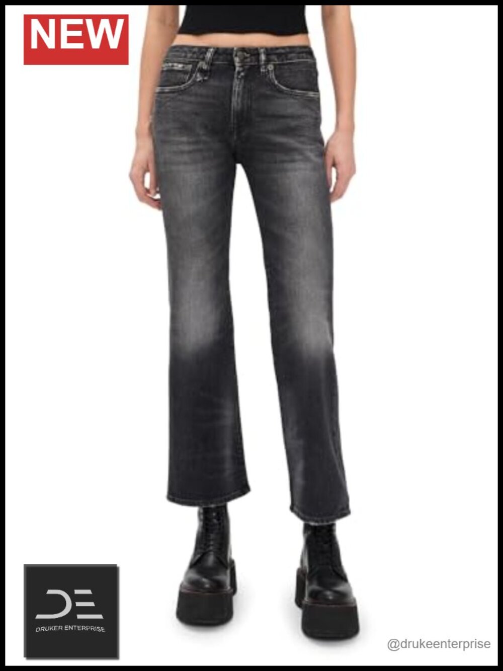 R13 Women's Joan Cropped Flare Jeans